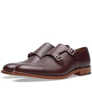 Men’s Grenson Double Monk Top Grain Leather Dress Shoes UK 8 US 9 Handmade